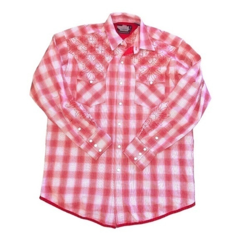 ▶️ Panhandle Slim ◀️ Brooks & Dunn collab Pearl Snap shirt.  Size Large.